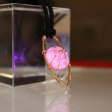 Glow in the Dark Necklace, Evil Eye Necklace, Pink Glow in the Dark Necklace, Magic Fairy Crystal, - Pink Horse Florida