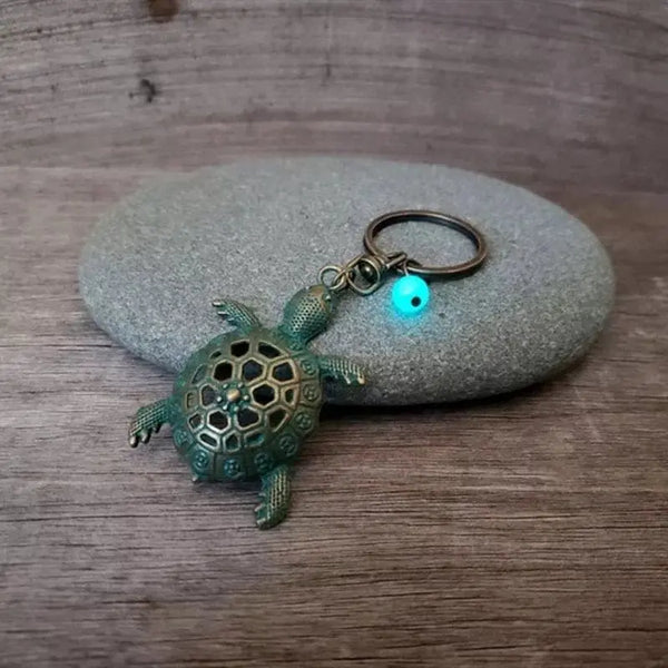 Turtle Keychain, Sea Turtle Keychain, Glow in the Dark Keychain, Glow in the Dark Turtle, Glow in - Pink Horse Florida