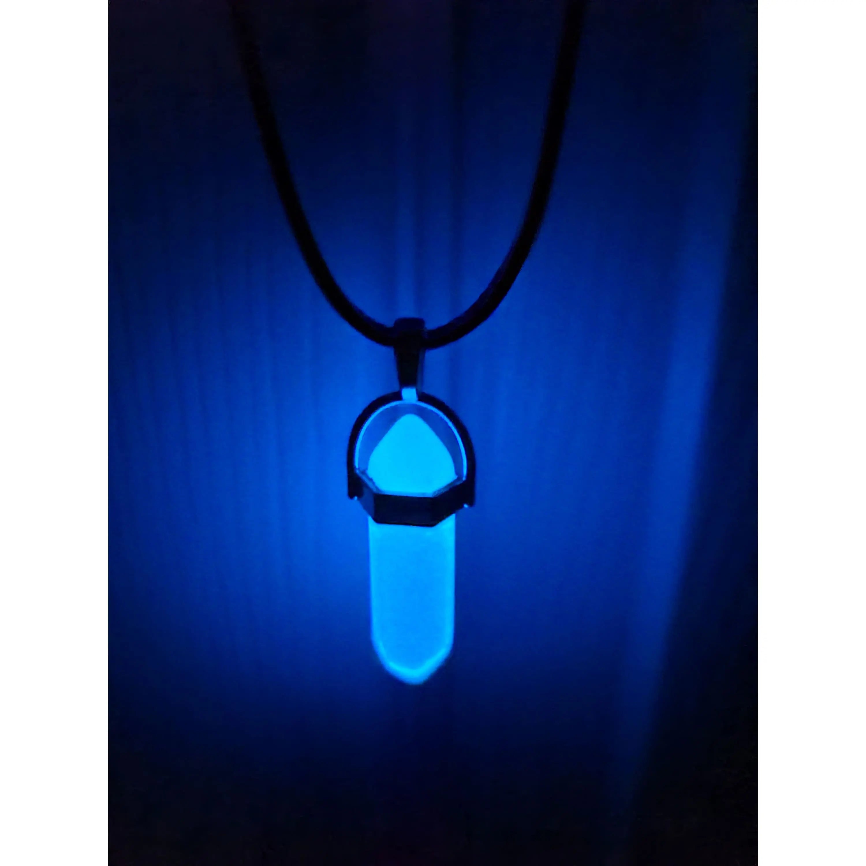 Blue Glow in the Dark Spear Necklace, Glow in the Dark Necklace, Arrow Necklace, Arrow Jewelry, - Pink Horse Florida