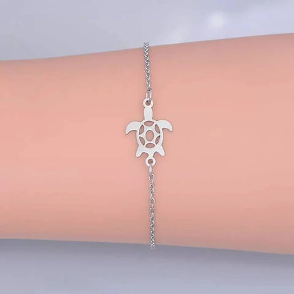 Turtle Bracelet, Turtle Jewelry, Stainless Steel Sea Turtle Charm Bracelet, Charm Bracelet, Sea - Pink Horse Florida