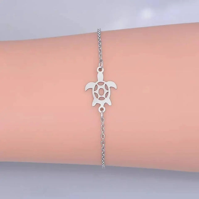 Turtle Bracelet, Turtle Jewelry, Stainless Steel Sea Turtle Charm Bracelet, Charm Bracelet, Sea - Pink Horse Florida