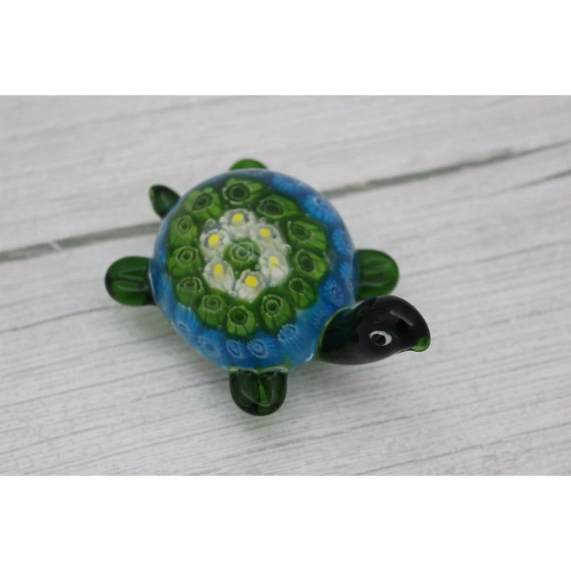 Blue Glass Sea Turtle Figurine, Turtle Figurine, Sea Turtle Figurine, Turtle Decor, Sea Turtle - Pink Horse Florida