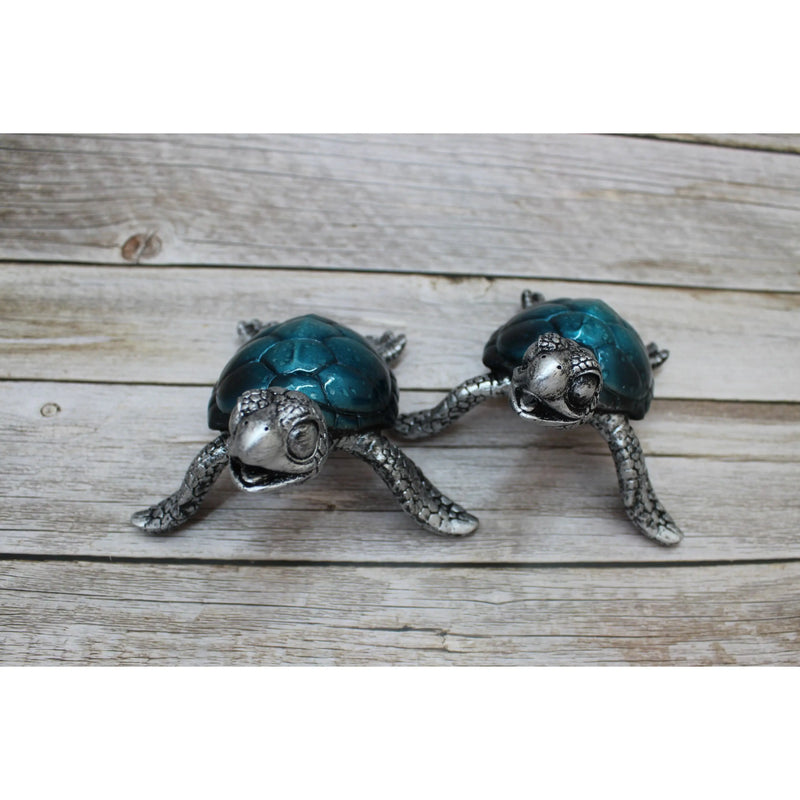 Sea Turtle Figurine SET of TWO, Sea Turtle Figurine, Turtle Lover Gift, Ocean Lover Gift, - Pink Horse Florida