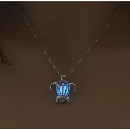 Glow in the Dark Necklace, Turtle Necklace, Blue Glow in the Dark Turtle Necklace, Magic Fairy - Pink Horse Florida