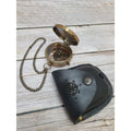 Antique Compass, Compass in Leather Pouch, Vintage Compass, Compass with Chain, Pocket Compass, - Pink Horse Florida