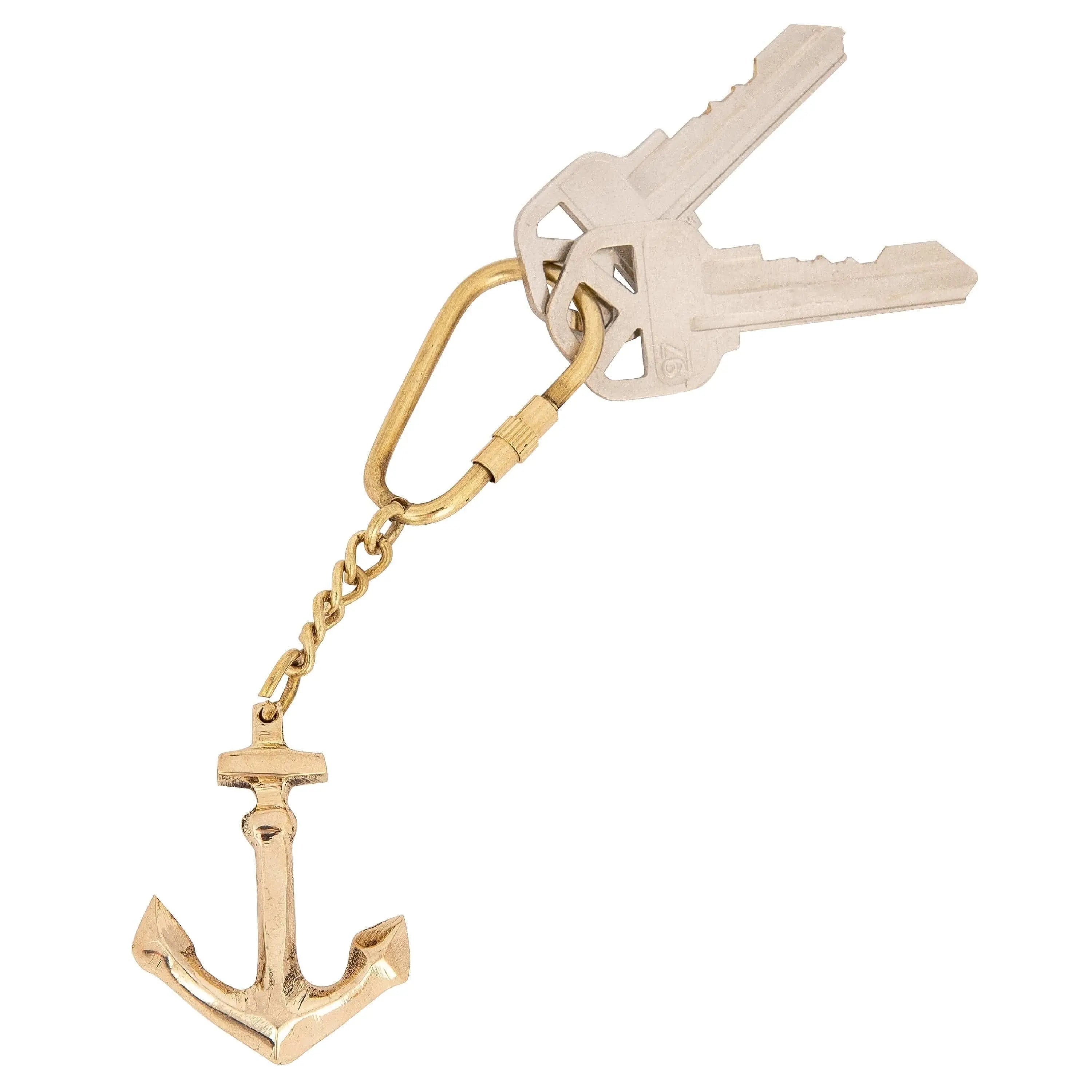 Anchor Keychain, Stay Strong, Brass Anchor Keychain, Anchor Key Chain, Nautical Keychain, Nautical - Pink Horse Florida