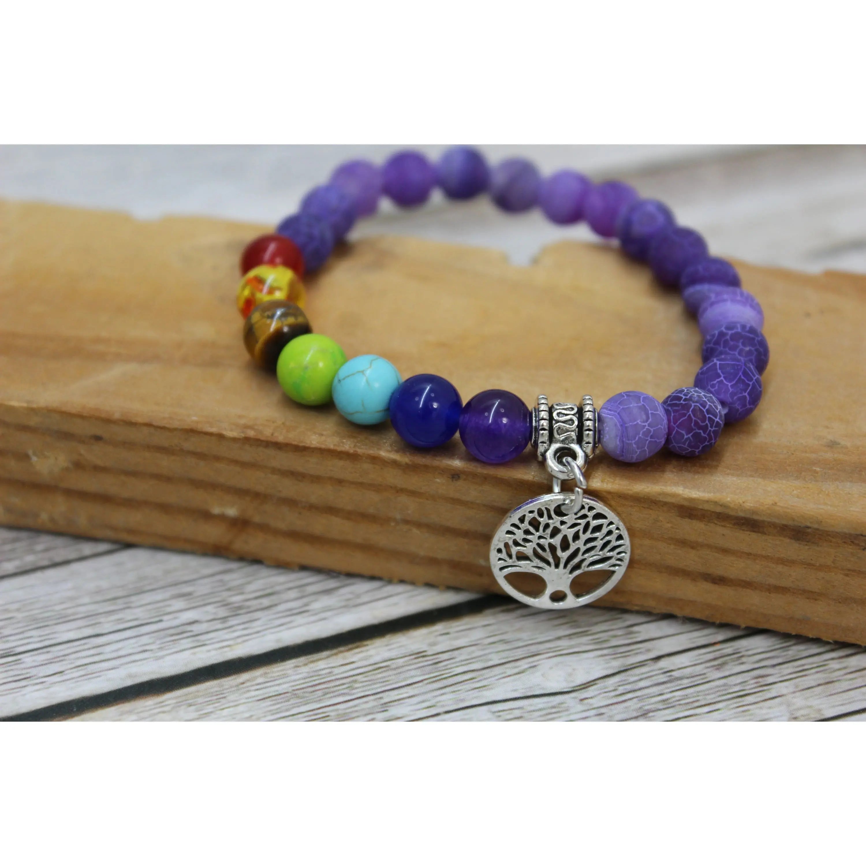 7 Chakra Bracelet, Beaded Bracelet, Chakra Bracelet, Seven Chakra Bracelet, Chakra Jewelry - Pink Horse Florida