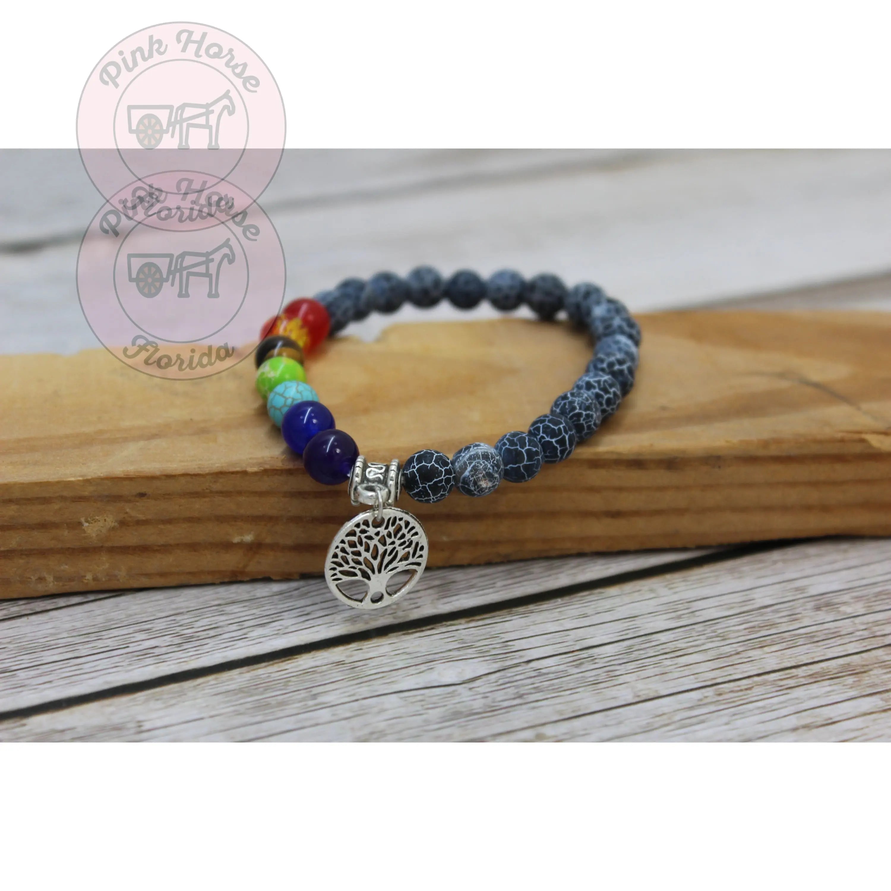 7 Chakra Life Tree Bracelet, Beaded Bracelet, Chakra Bracelet, Seven Chakra Bracelet, Chakra Jewelry - Pink Horse Florida