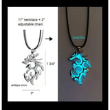 Glow in the Dark Necklace, Dragon Necklace, Dragon Jewelry, Dragon Lover, Glow in the Dark Dragon, - Pink Horse Florida