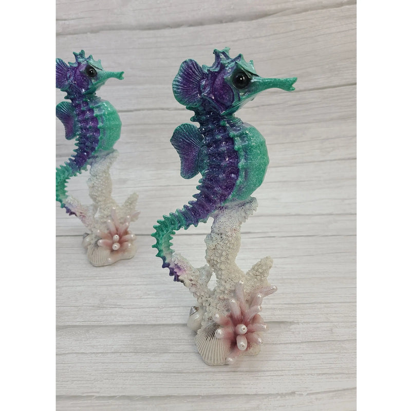 Seahorse Figurine, Seahorse Coral Figurine, Seahorse Decor, Beach Home Decor, Ocean - Pink Horse Florida