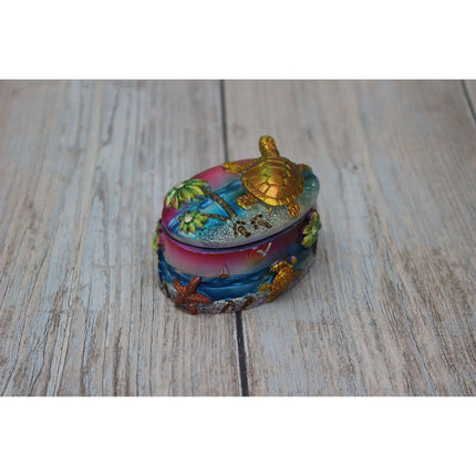 Sea Turtle Storage Box, Turtle Storage Box, Sea Turtle Box, Beach Decor, Turtle Decor, Jewelry Box, - Pink Horse Florida