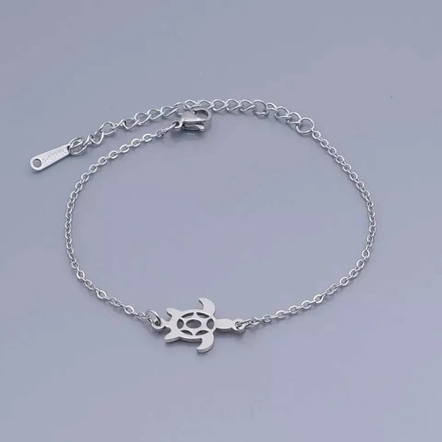 Turtle Bracelet, Turtle Jewelry, Stainless Steel Sea Turtle Charm Bracelet, Charm Bracelet, Sea - Pink Horse Florida