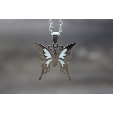 Glow in the Dark Necklace, Butterfly Necklace, Blue Glow in the Dark Butterfly Necklace, Butterfly - Pink Horse Florida