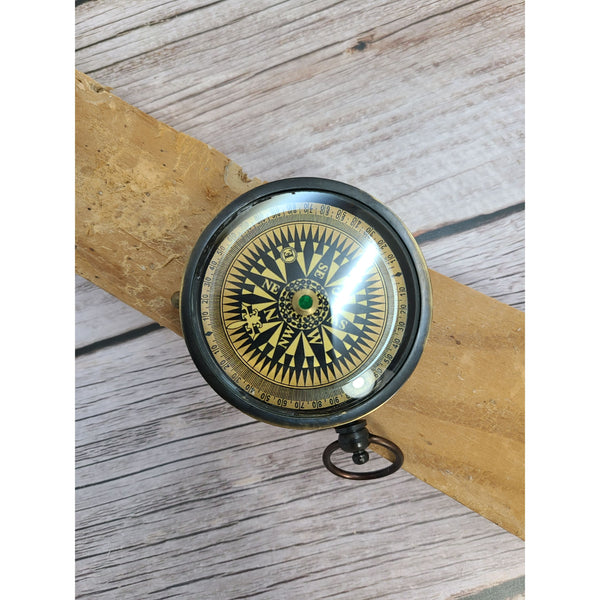 Antique Compass, Vintage Compass, Pocket Compass, Brass Compass, Sundial - Pink Horse Florida