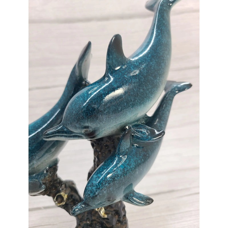 Dolphin Figurine, Triple Dolphin Figurine, Dolphin Decor, Beach Home, Beach Decor, Ocean Decor, - Pink Horse Florida