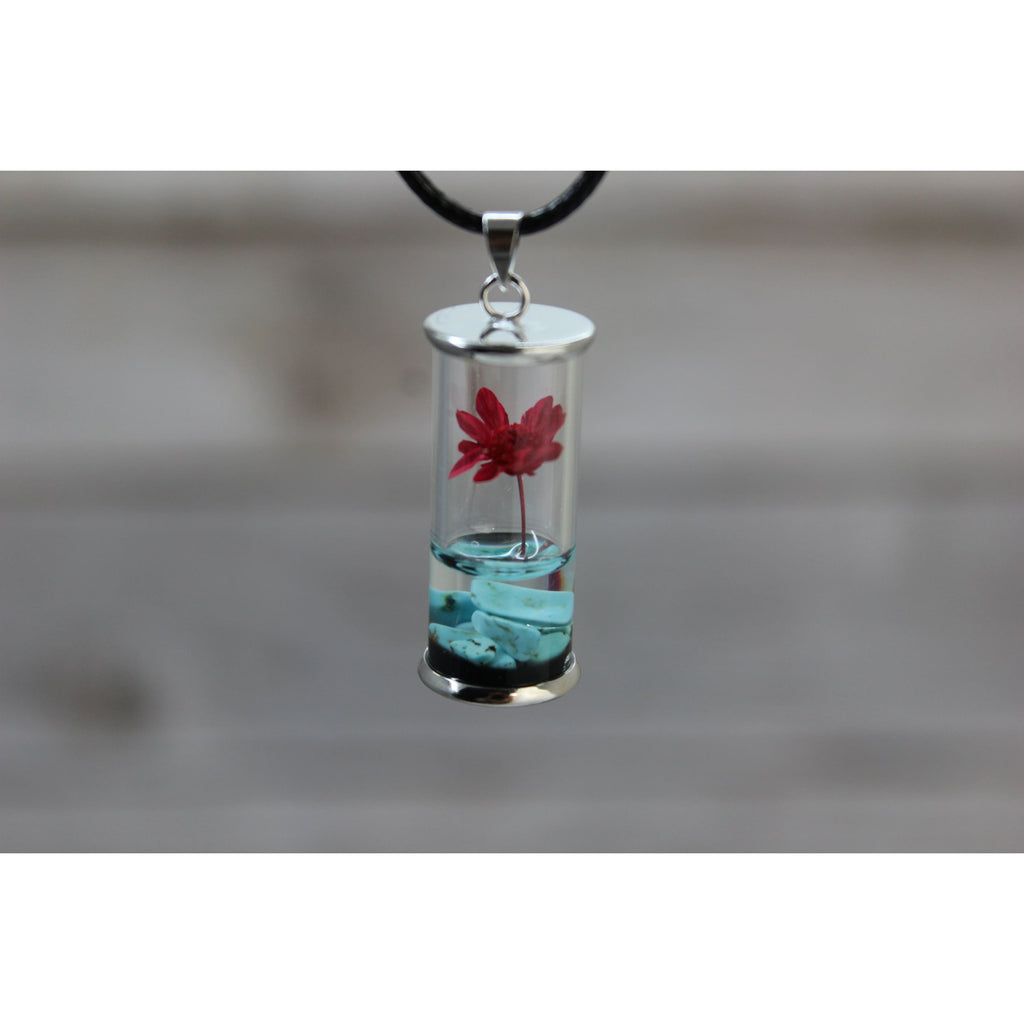 Trending Ocean Heart Shape Blue Crystal Locket Glass Bottle Pendant Chain  Necklace for Women & Girls