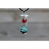 Wish Necklace, Wish Necklace in Glass, Wish Jewelry, Glass Wish Bottle, Flower Wish Necklace - Pink Horse Florida