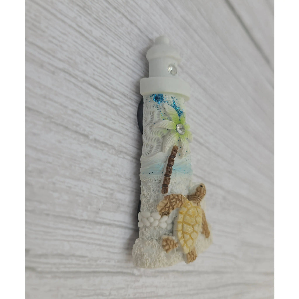 Lighthouse Magnet, Beach Magnet, Nautical Magnet, Turtle Magnet, Beach Gift, Ocean Magnet, Coral - Pink Horse Florida