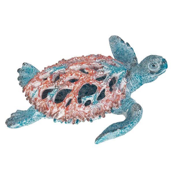 Sea Turtle Coral Look, Turtle Figurine, Miniature Turtle, Blue Turtle, Coral Sea Turtle - Pink Horse Florida