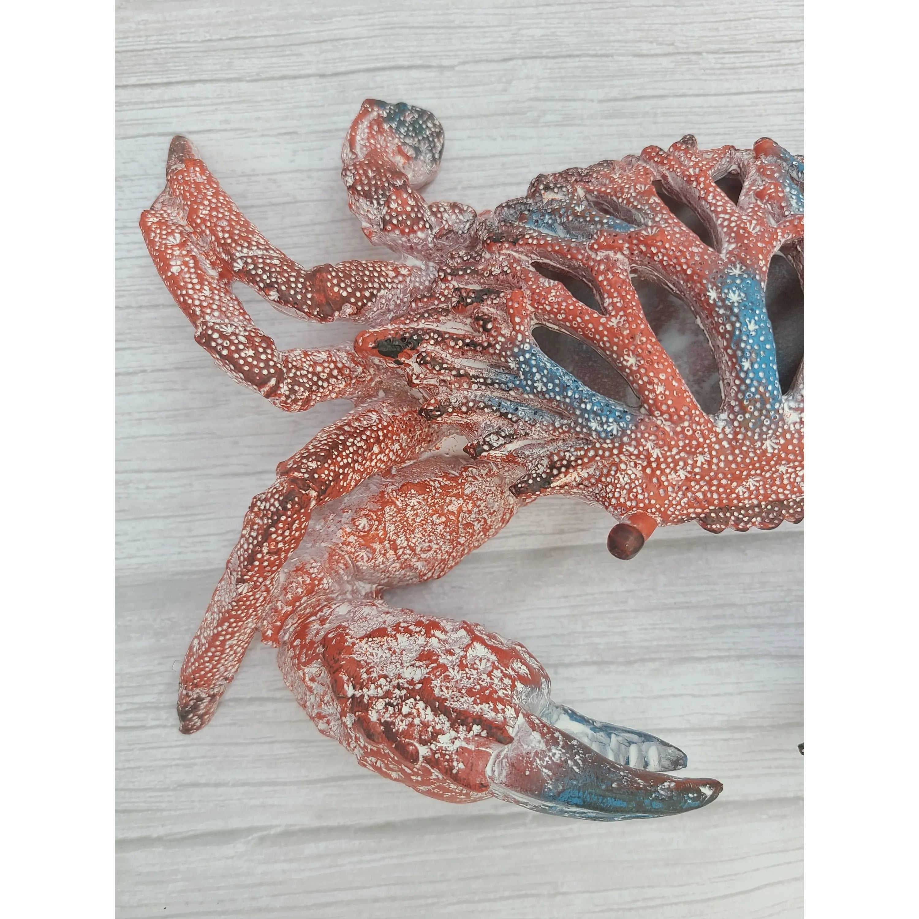 Crab Figurine, Coral Crab Decor, Ocean Decor, Crab Decoration, Crab Lover, Red Coral Look Crab - Pink Horse Florida
