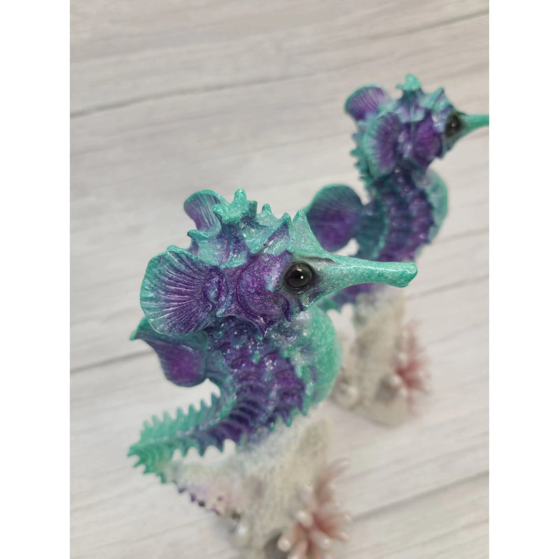Seahorse Figurine, Seahorse Coral Figurine, Seahorse Decor, Beach Home Decor, Ocean - Pink Horse Florida