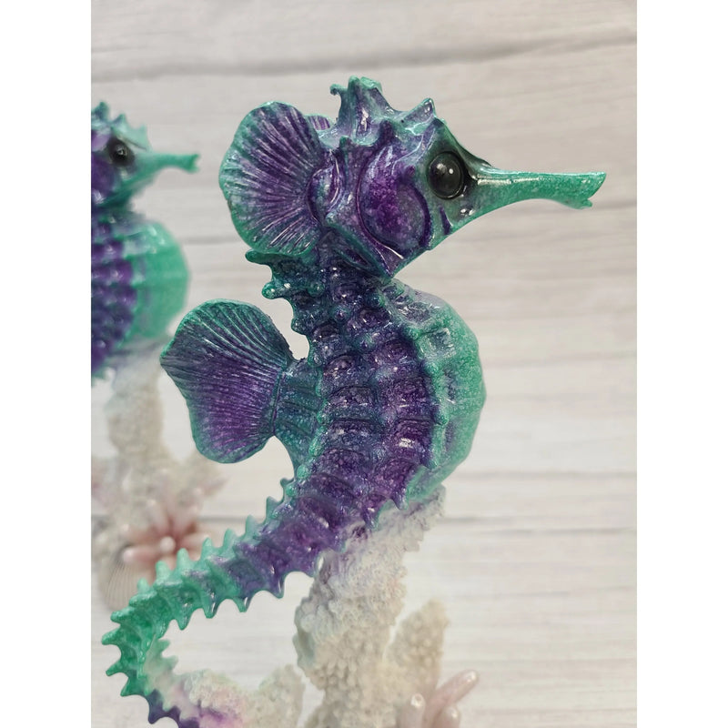 Seahorse Figurine, Seahorse Coral Figurine, Seahorse Decor, Beach Home Decor, Ocean - Pink Horse Florida
