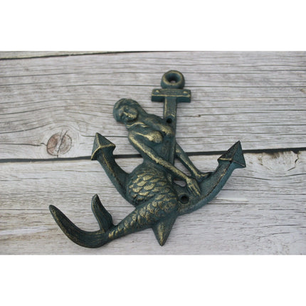 Mermaid Hook, Anchor Hook, Mermaid Anchor Hook, Mermaid Key Hook, Beach Decor, Mermaid Decor, Key - Pink Horse Florida