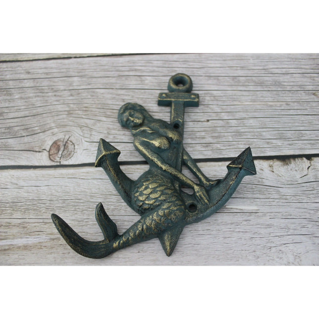 Mermaid Hook, Anchor Hook, Mermaid Anchor Hook, Mermaid Key Hook, Beach Decor, Mermaid Decor, Key - Pink Horse Florida
