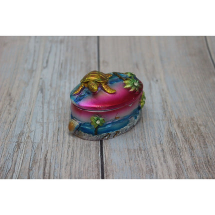 Sea Turtle Storage Box, Turtle Storage Box, Sea Turtle Box, Beach Decor, Turtle Decor, Jewelry Box, - Pink Horse Florida