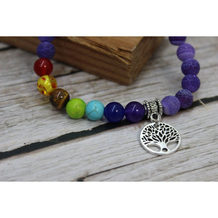 7 Chakra Bracelet, Beaded Bracelet, Chakra Bracelet, Seven Chakra Bracelet, Chakra Jewelry - Pink Horse Florida