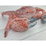 Crab Figurine, Coral Crab Decor, Ocean Decor, Crab Decoration, Crab Lover, Red Coral Look Crab - Pink Horse Florida