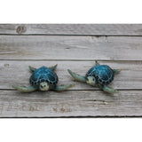 Turtle Figurine Sea Turtle Figurine SET OF TWO Turtle Décor Turtle Sculpture Sea Turtle Decor Beach - Pink Horse Florida