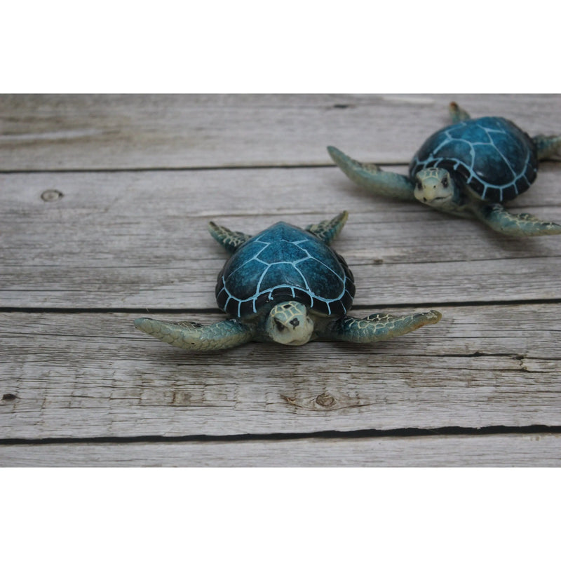 Turtle Figurine Sea Turtle Figurine SET OF TWO Turtle Décor Turtle Sculpture Sea Turtle Decor Beach - Pink Horse Florida