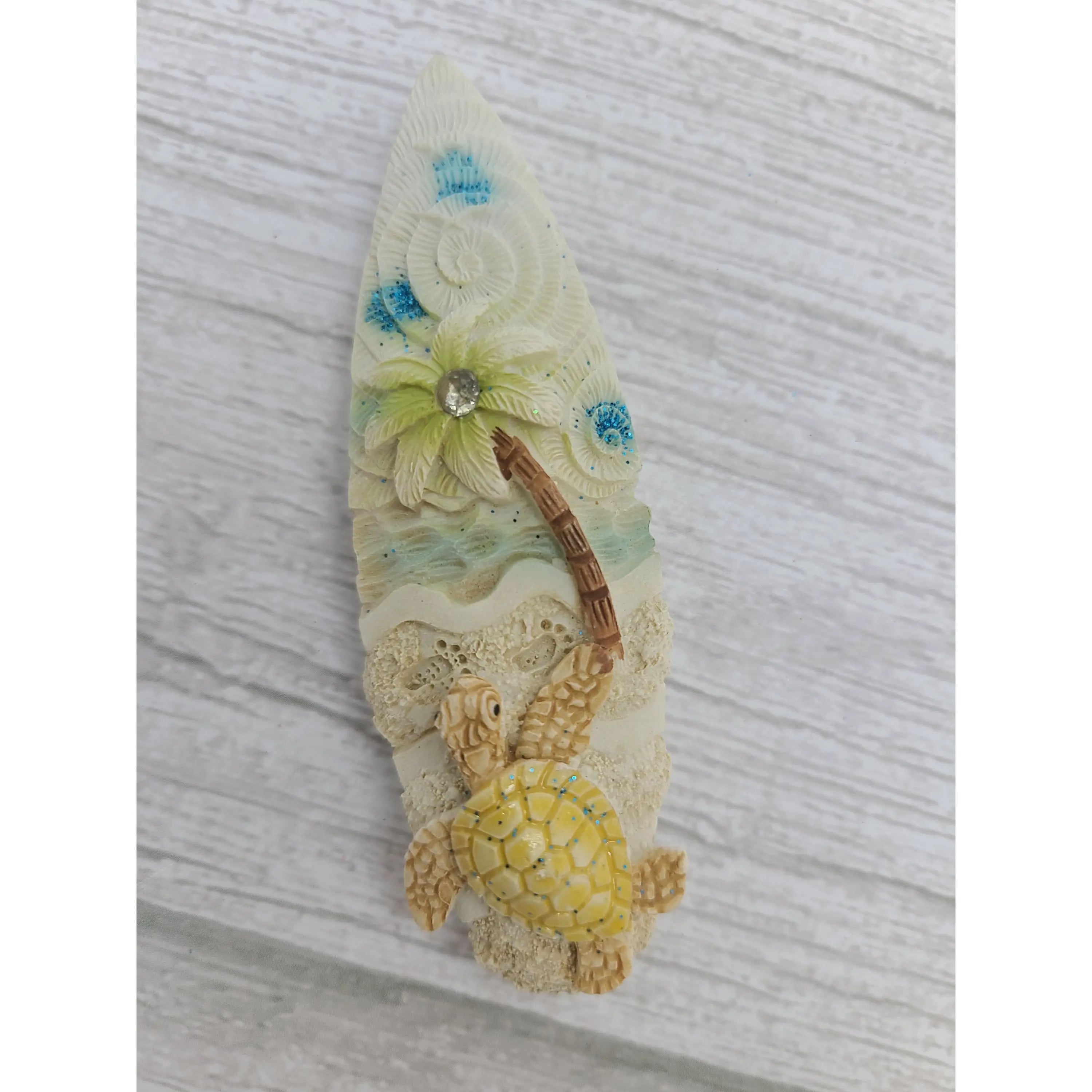 Beach Magnet, Surfboard Magnet, Turtle Magnet, Beach Gift, Turtle Gift, Ocean Magnet, Surfing - Pink Horse Florida