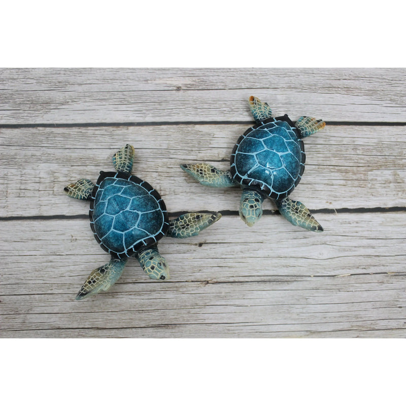 Turtle Figurine Sea Turtle Figurine SET OF TWO Turtle Décor Turtle Sculpture Sea Turtle Decor Beach - Pink Horse Florida