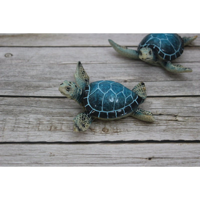 Turtle Figurine Sea Turtle Figurine SET OF TWO Turtle Décor Turtle Sculpture Sea Turtle Decor Beach - Pink Horse Florida
