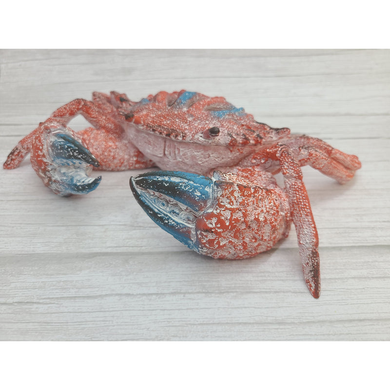 Crab Figurine, Coral Crab Decor, Ocean Decor, Crab Decoration