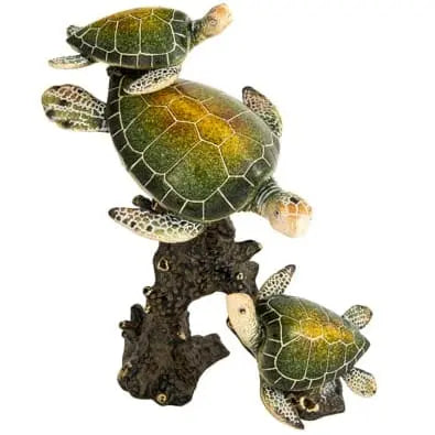 Turtle Figurine, Sea Turtle Figurine, Triple Turtle Figurine, Turtle Decor, Sea Turtle Decor, Beach - Pink Horse Florida
