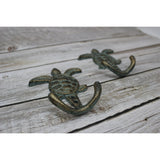 Turtle Hook, SET OF TWO Sea Turtle Hooks, On Sale Ocean Decor - Pink Horse Florida