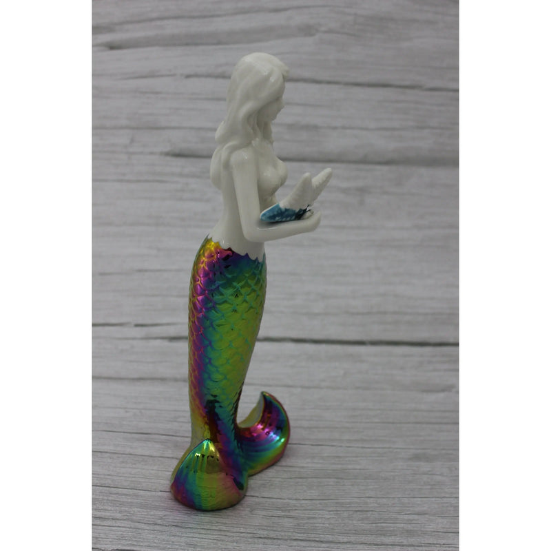 Mermaid Statue, Mermaid Figurine, Mermaid Decor, Ceramic Coastal Decorative Accent, Mermaid - Pink Horse Florida