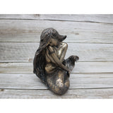 Mermaid Figurine, Mermaid Decor, Shy Mermaid, Polystone Coastal Decorative Accent, Mermaid - Pink Horse Florida