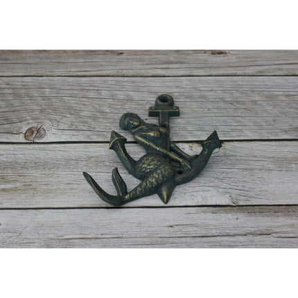 Mermaid Hook, Anchor Hook, Mermaid Anchor Hook, Mermaid Key Hook, Beach Decor, Mermaid Decor, Key - Pink Horse Florida