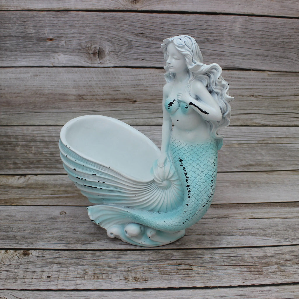 Mermaid Figurine, Mermaid Decor, Coastal Decorative Accent, Mermaid Collectibles, Mermaid Vase - Pink Horse Florida