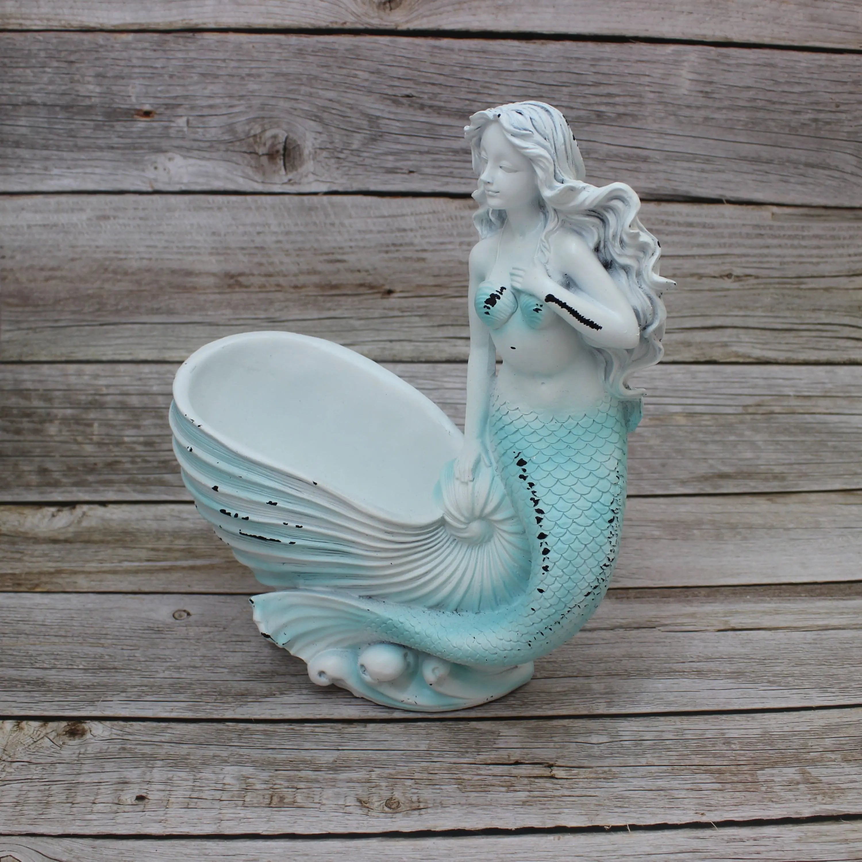 Mermaid Figurine, Mermaid Decor, Coastal Decorative Accent, Mermaid Collectibles, Mermaid Vase - Pink Horse Florida