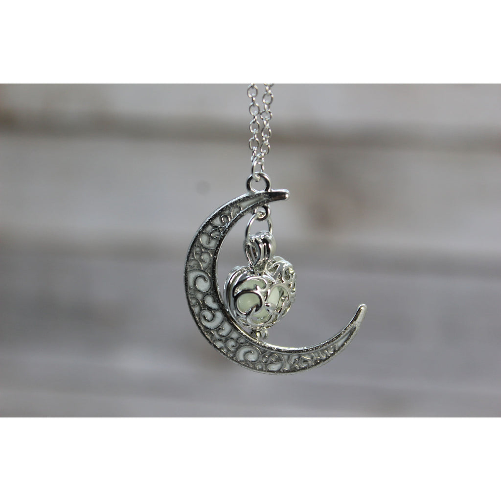 Glow in the Dark Crescent Moon Necklace, Moon Phase Necklace, Silver  Adjustable Chain, Female Empowerment, Love and Fertility, Half Moon - Etsy