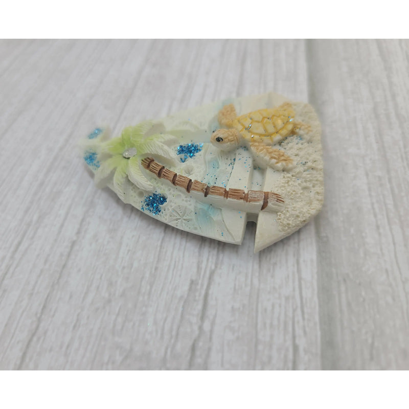 Beach Magnet, Nautical Magnet, Turtle Magnet, Beach Gift, Turtle Gift, Ocean Magnet, Sailboat - Pink Horse Florida