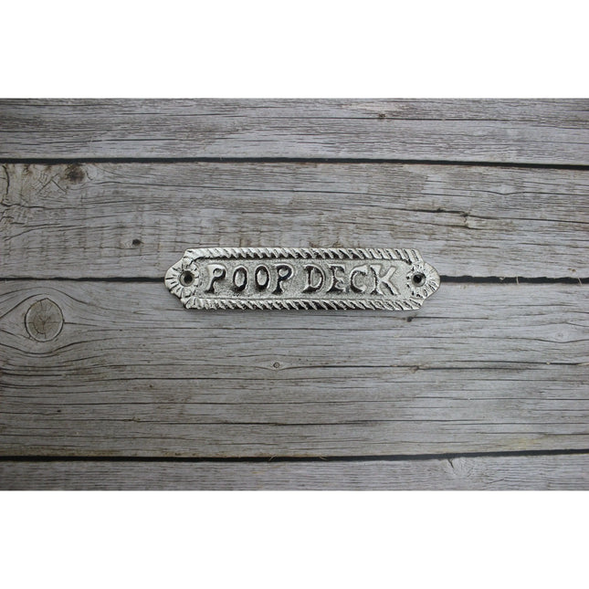 Poop Deck Sign, Wall Sign, Funny Bathroom or Nursery Decor, Nautical Decor - Pink Horse Florida