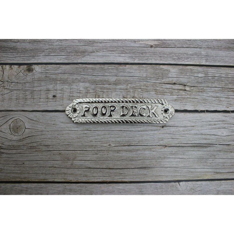 Poop Deck Sign, Wall Sign, Funny Bathroom or Nursery Decor, Nautical Decor - Pink Horse Florida