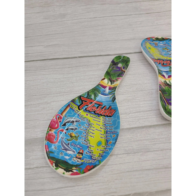 Spoon Rest SET OF TWO, Florida Spoon Rest, Beach Kitchen Decor, Nautical Spoon Rest, Florida Gift - Pink Horse Florida