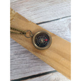 Antique Compass Reproduction, Compass Necklace, Vintage Compass, Compass with Chain, Pocket Compass - Pink Horse Florida